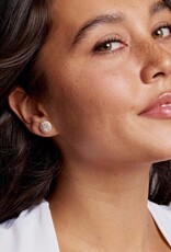 Kendra Scott Bella Stud Earrings Gold Metal White CZ