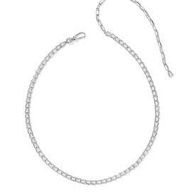 Kendra Scott Bella Tennis Necklace Rhodium Metal White CZ