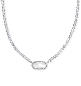 Kendra Scott Elisa Tennis Necklace Rhodium CZ MOP