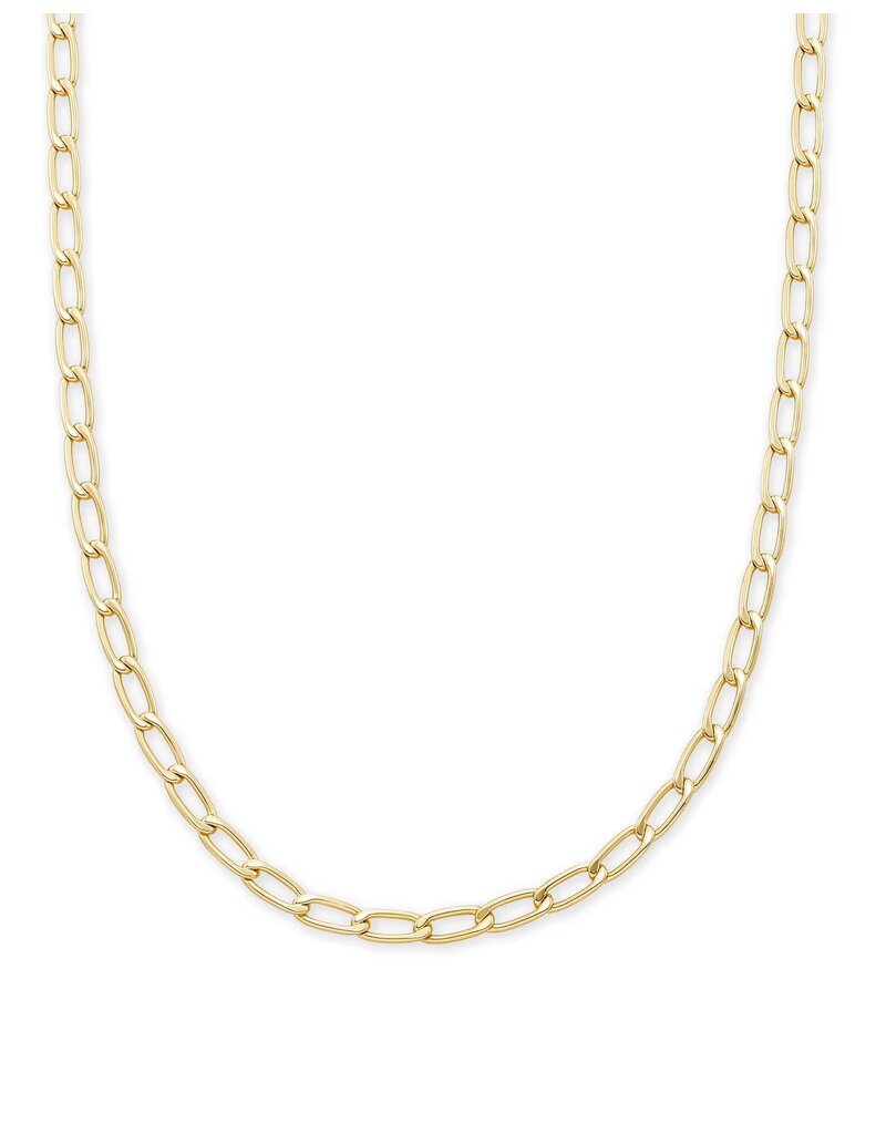 Kendra Scott Merrick Chain Necklace Gold Metal CZ