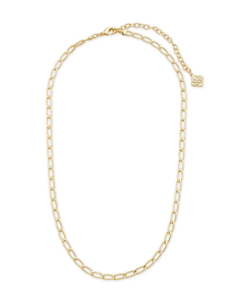 Kendra Scott Merrick Chain Necklace Gold Metal CZ