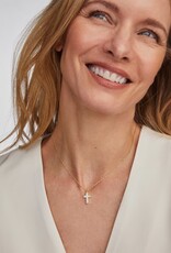 Kendra Scott Cross Pendant Necklace Gold White Opal