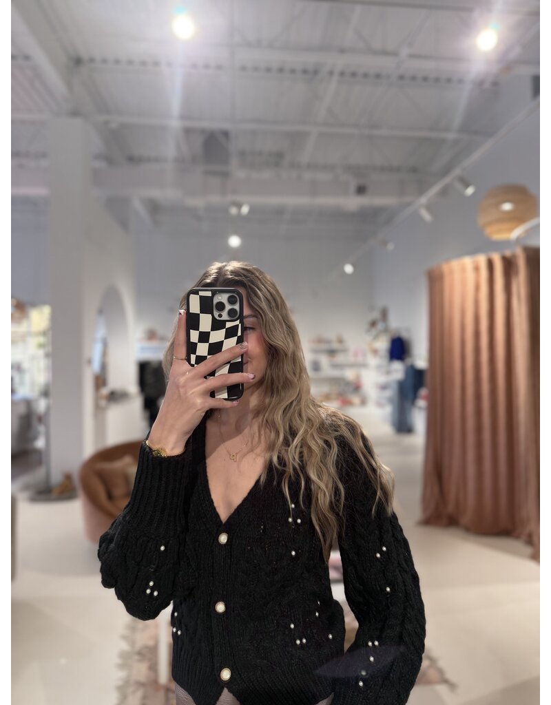 Sadie & Sage Jewel Box Pearl Embellished Cardi