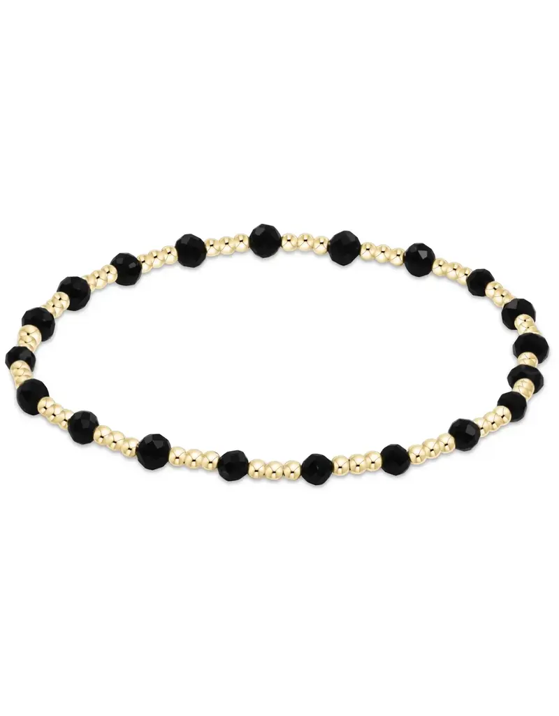 ENEWTON Enewton EXTENDS Gemstone Gold Sincerity Pattern 3MM Bead Bracelet Faceted Onyx