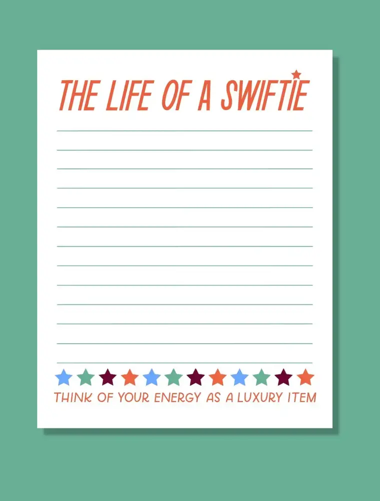 Just Follow Your Art Life of a Showgirl Swiftie Notepad