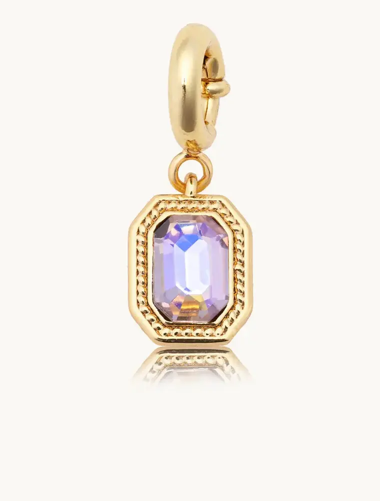 A Littles & Co. Little Words Project Charm Emerald Cut Rose Gem