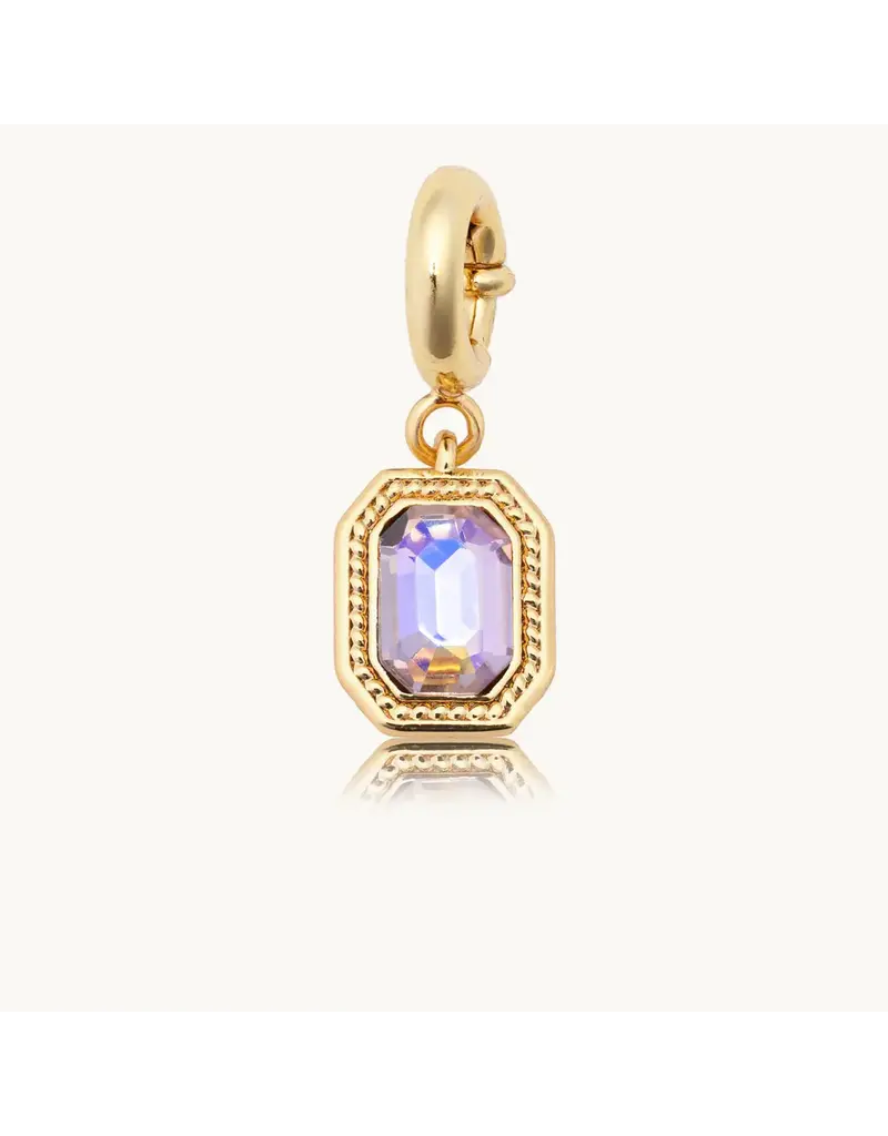 A Littles & Co. Little Words Project Charm Emerald Cut Rose Gem