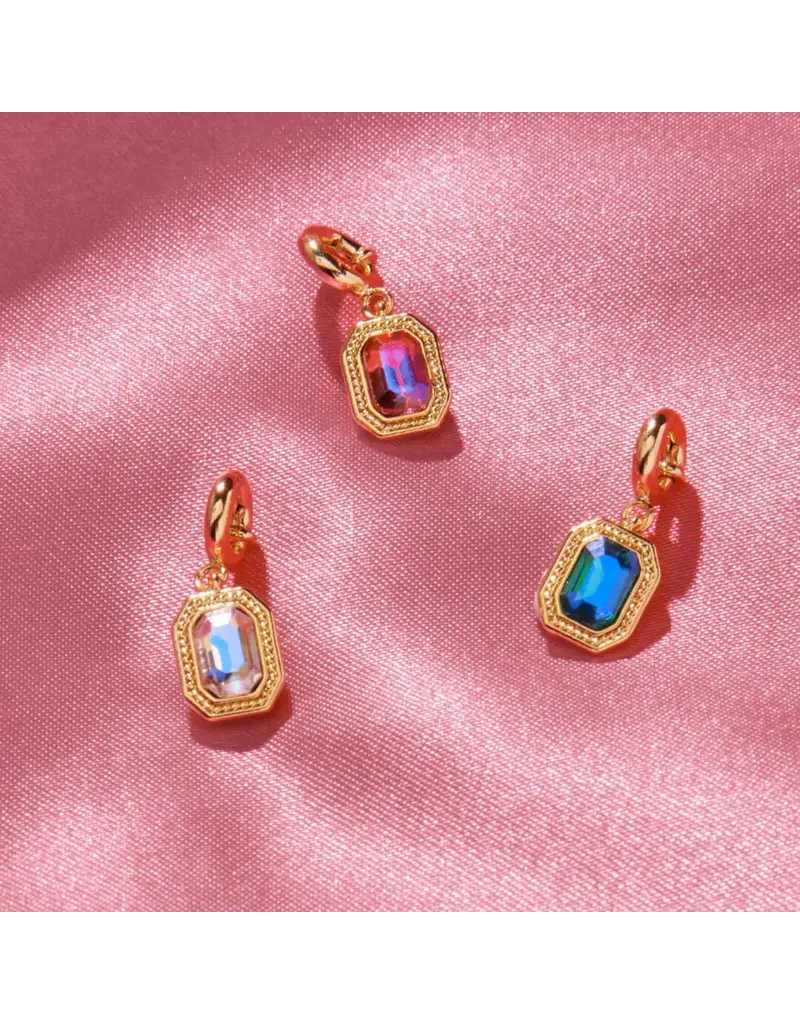 A Littles & Co. Little Words Project Charm Emerald Cut Rose Gem