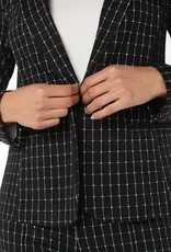 Liverpool Fitted Blazer in Black White Windowpane