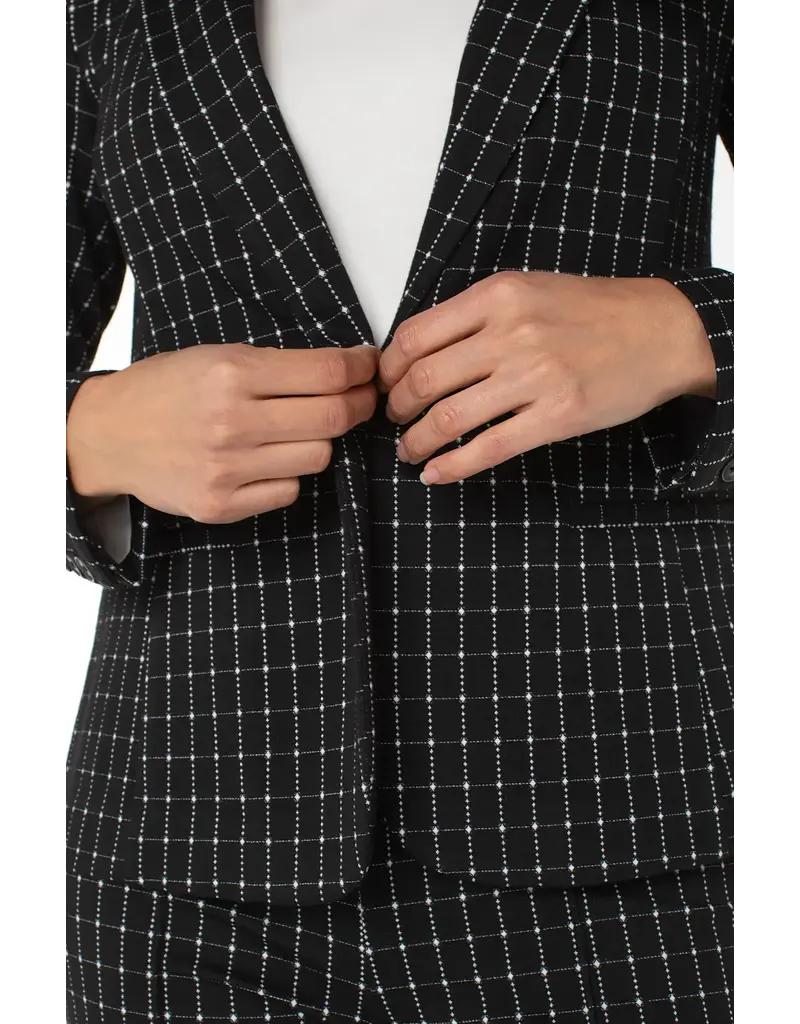 Liverpool Fitted Blazer in Black White Windowpane