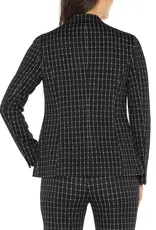 Liverpool Fitted Blazer in Black White Windowpane