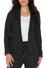 Liverpool Fitted Blazer in Black White Windowpane