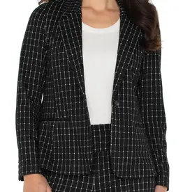 Liverpool Fitted Blazer in Black White Windowpane
