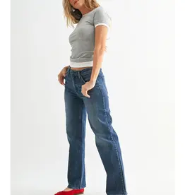 Just Black Denim Dark Stretchy Straight Leg Denim
