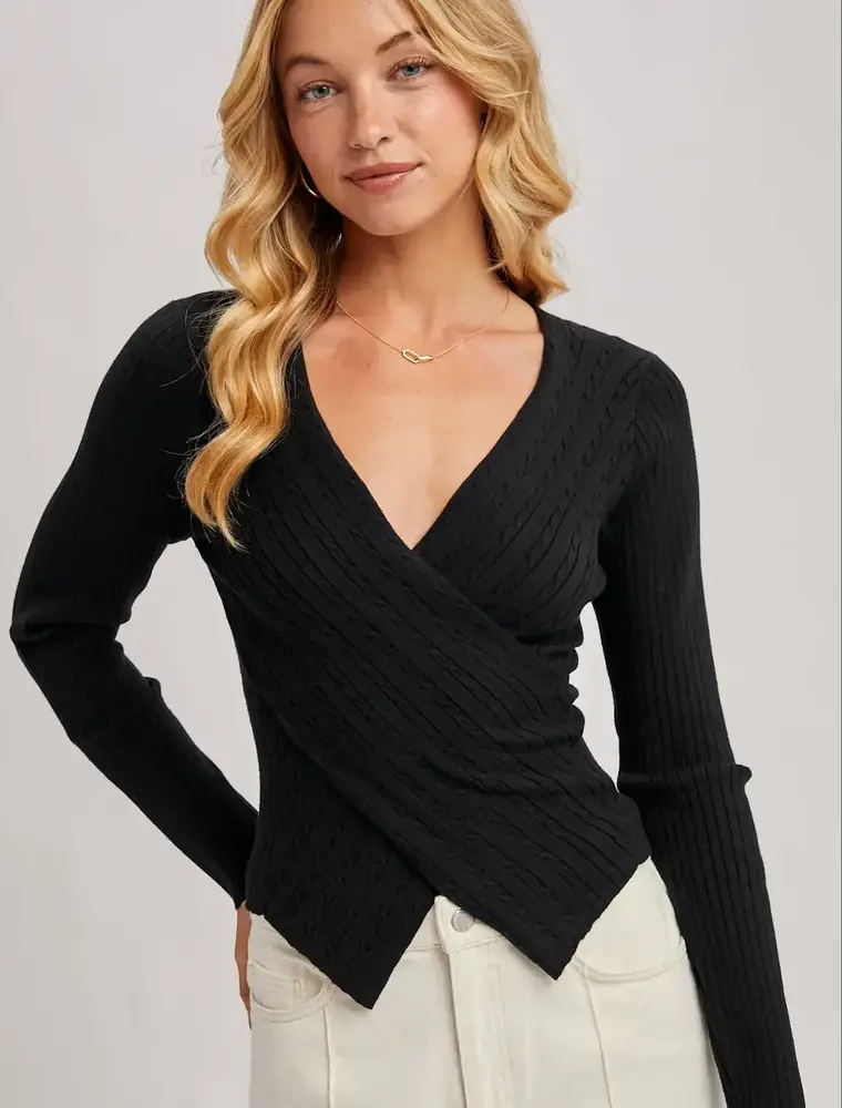 bivy Wiley Wrap Knit Sweater Top