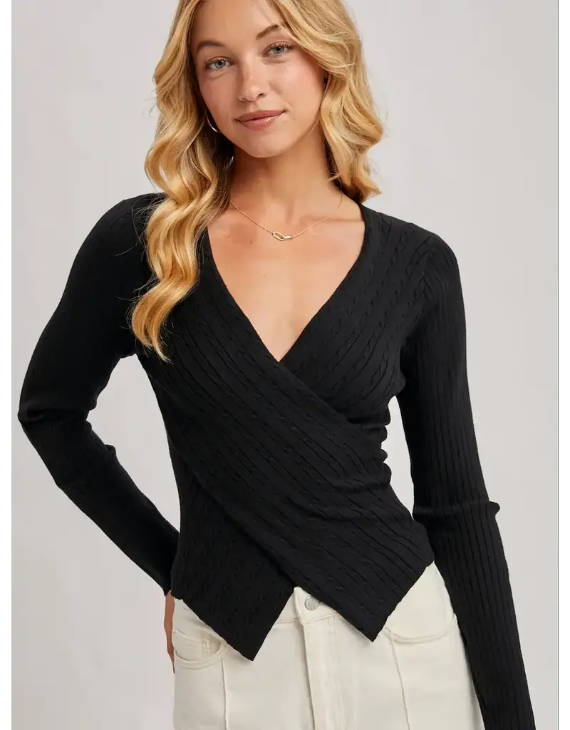 bivy Wiley Wrap Knit Sweater Top