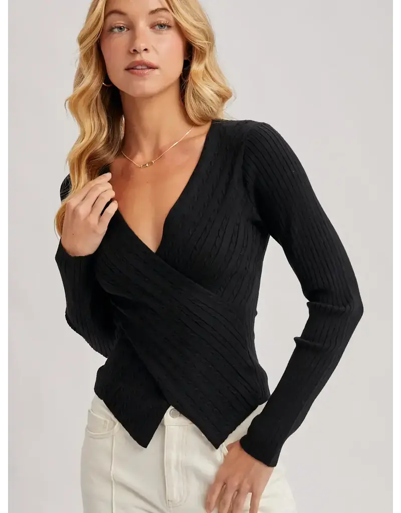 bivy Wiley Wrap Knit Sweater Top
