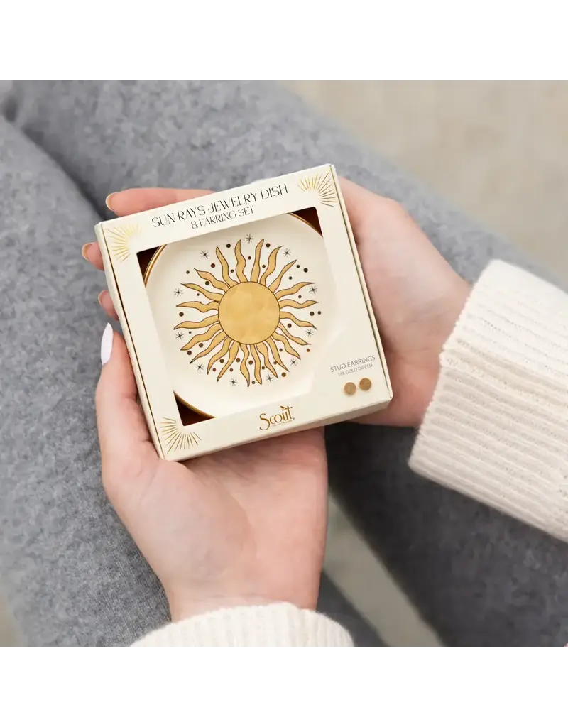 Scout Curated Wears Jewelry Dish & Stud Earring Set - Sun Rays/Cream