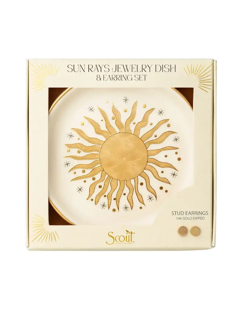 Scout Curated Wears Jewelry Dish & Stud Earring Set - Sun Rays/Cream