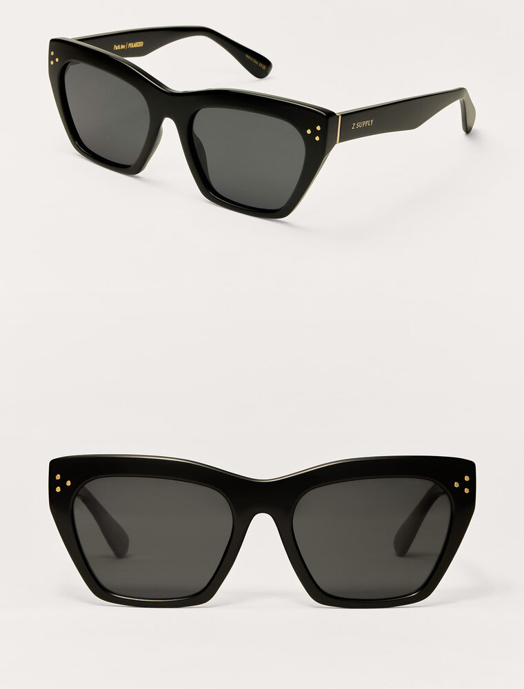 Z Supply Park Ave Polished Black Grey Polarized