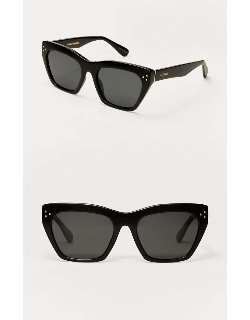 Z Supply Park Ave Polished Black Grey Polarized