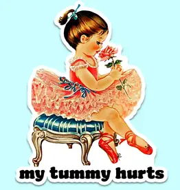 Mugsby My Tummy Hurts Funny Sticker