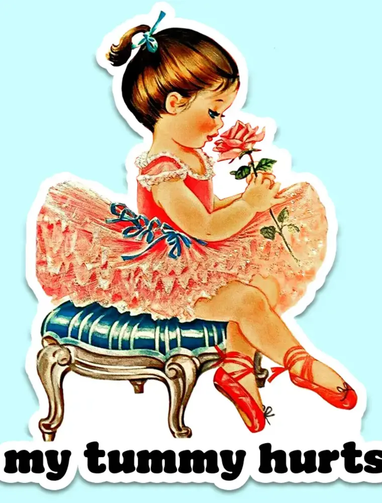 Mugsby My Tummy Hurts Funny Sticker