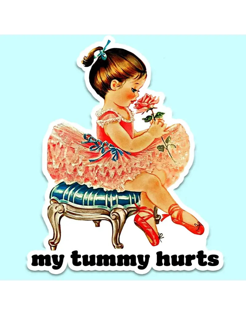 Mugsby My Tummy Hurts Funny Sticker