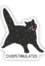 big moods Waterproof Overstimulated Black Cat Sticker