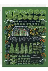 Seedlings Garden Greenhouse Birthday Greeting Card