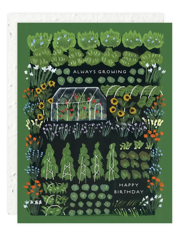 Seedlings Garden Greenhouse Birthday Greeting Card