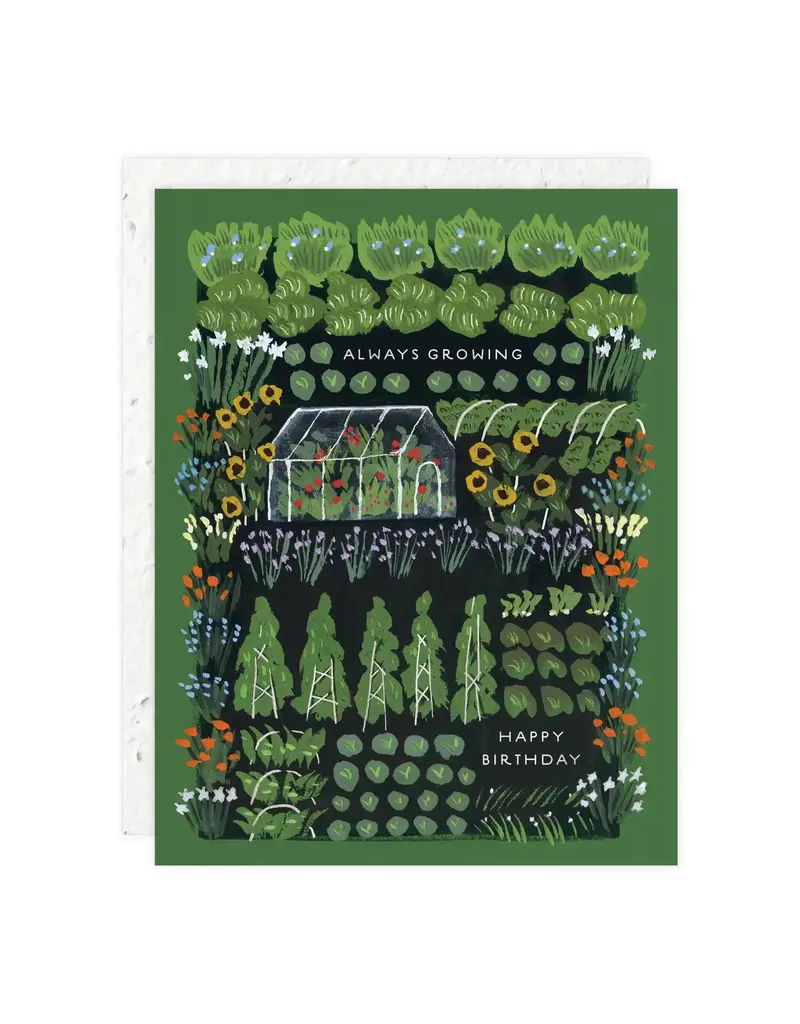 Seedlings Garden Greenhouse Birthday Greeting Card
