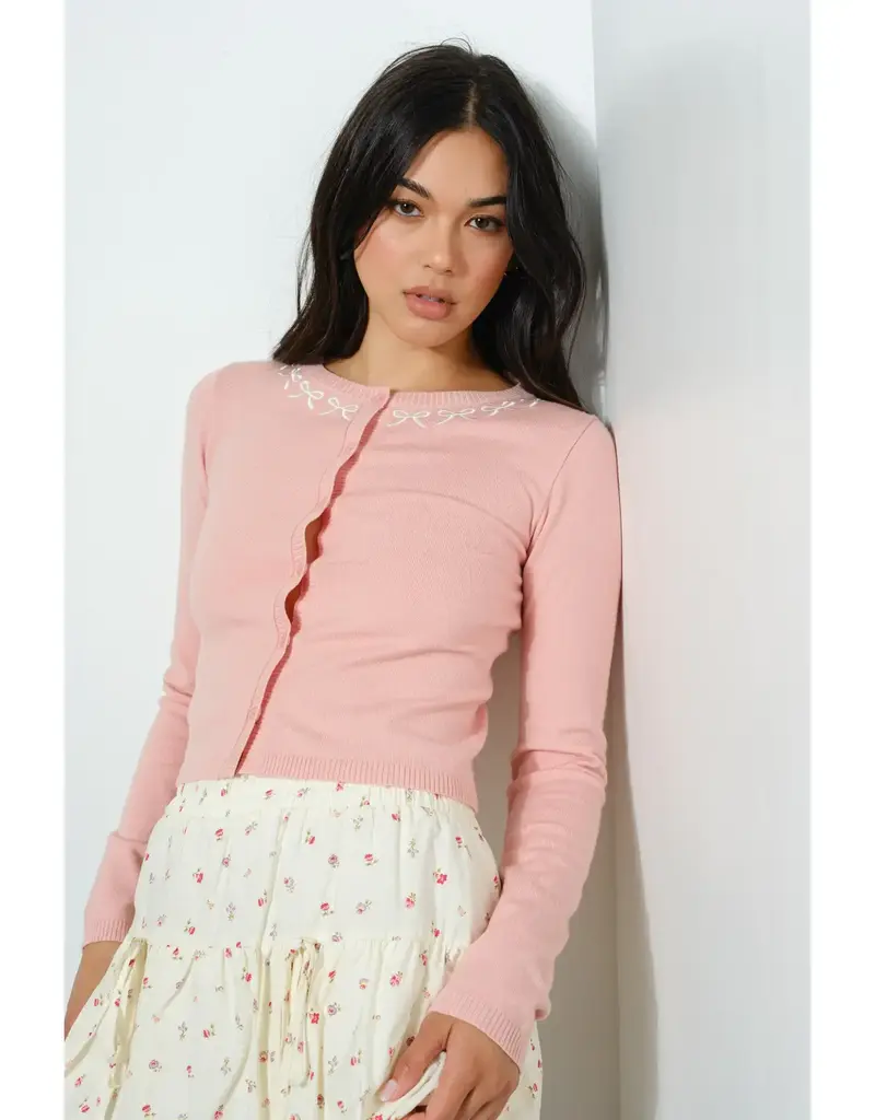 pg The Evan Embroidered Bow Cardigan