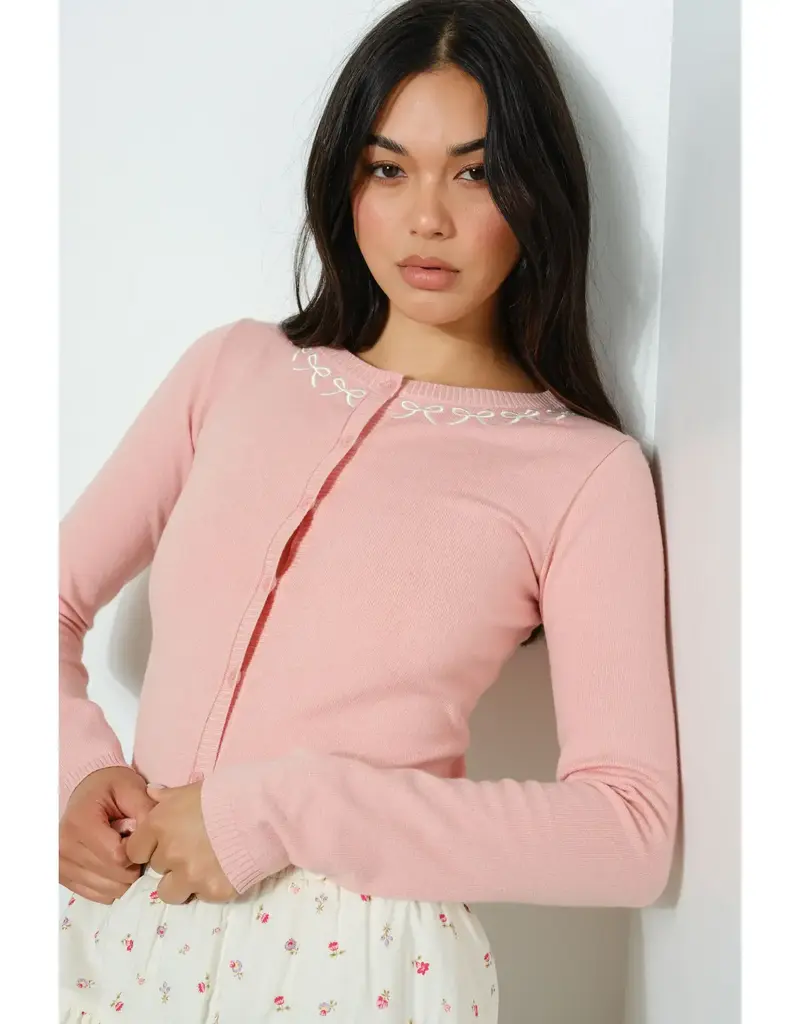 pg The Evan Embroidered Bow Cardigan
