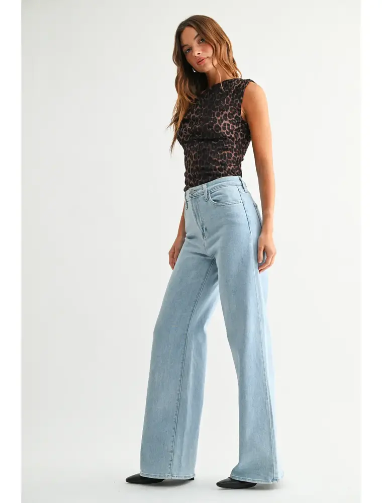 Just Black Denim Light Wash Palazzo Jeans