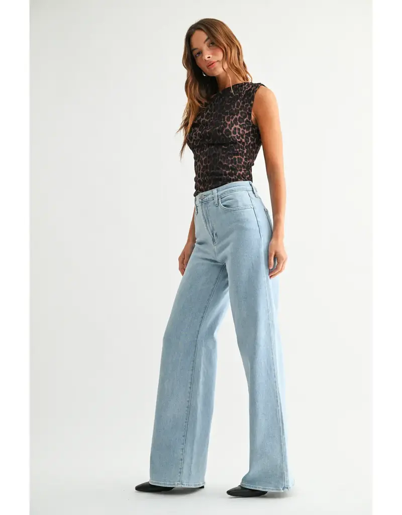 Just Black Denim Light Wash Palazzo Jeans