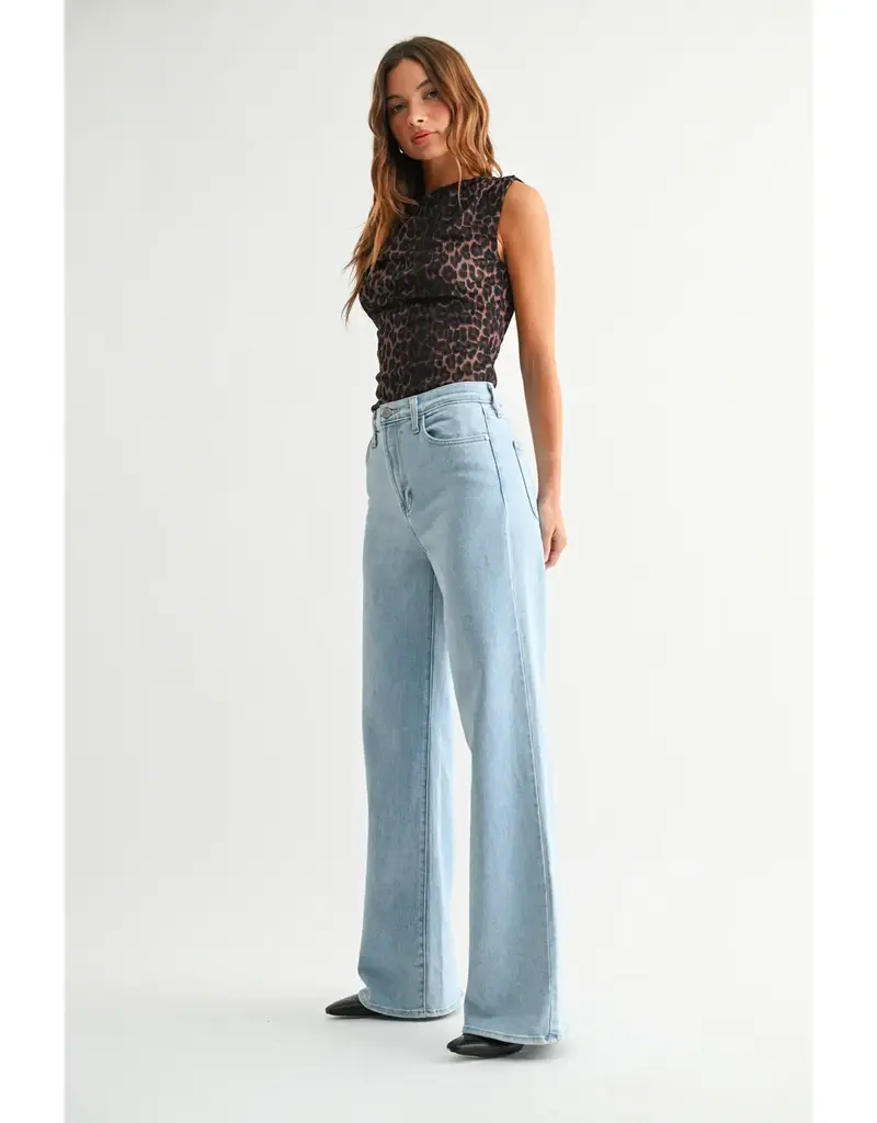 Just Black Denim Light Wash Palazzo Jeans