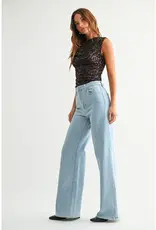 Just Black Denim Light Wash Palazzo Jeans