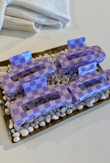 LoveLina Purple Checkered Hair Clip