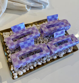 LoveLina Purple Checkered Hair Clip