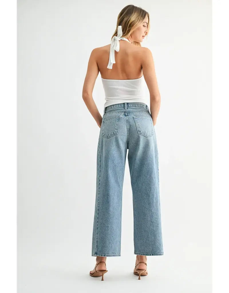 Just Black Denim Twisted Seam Barrel Jeans