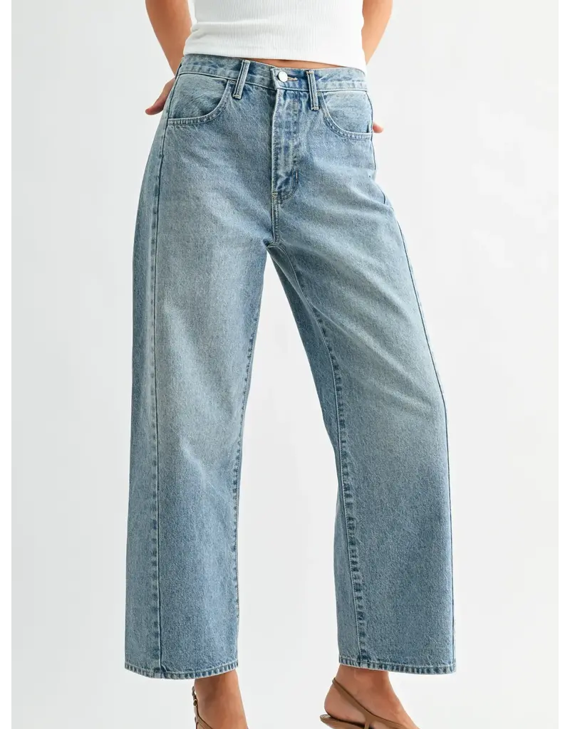 Just Black Denim Twisted Seam Barrel Jeans