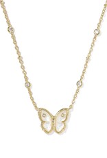 Kendra Scott Cailey Butterfly Pendant Necklace Gold Ivory MOP