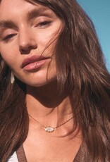 Kendra Scott Elisa Scallop Frame Necklace Gold Natural Mother of Pearl