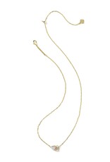 Tatum Short Pendant Necklace Gold White CZ Mix