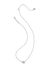 Kendra Scott Tatum Short Pendant Necklace Rhodium White CZ