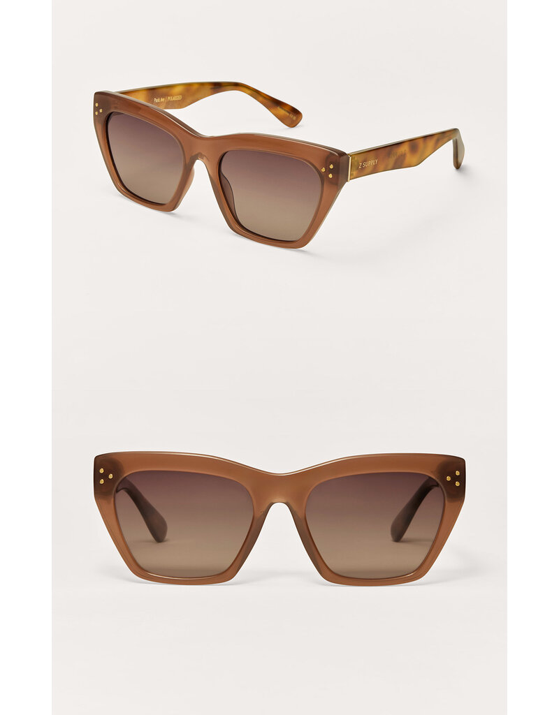 Z Supply Park Ave Taupe Tort-Gradient Polarized Sunglasses