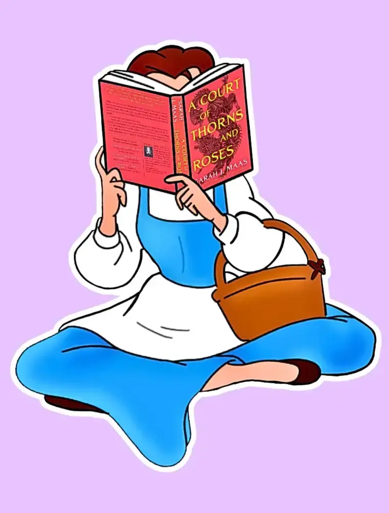 shadows of sunshine Belle Reading Acotar Sticker