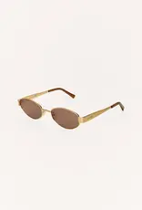 Z Supply Palisades Satin Gold - Brown Polarized Sunglasses