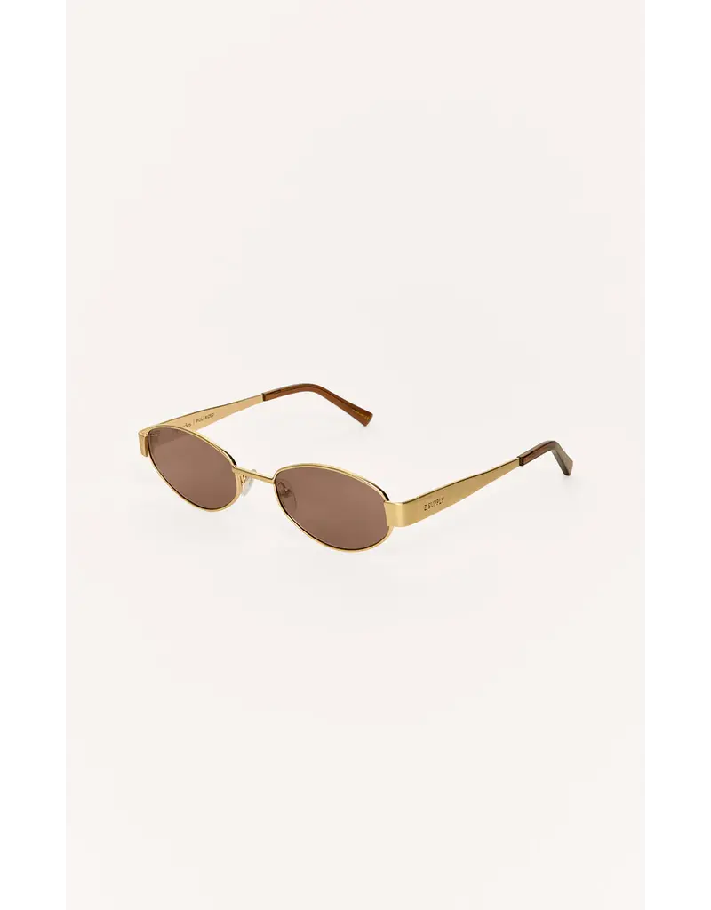 Z Supply Palisades Satin Gold - Brown Polarized Sunglasses